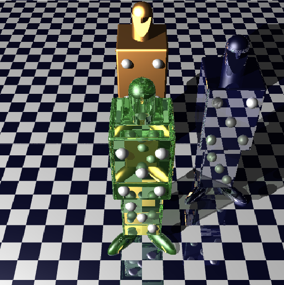 Example of a robot model rendered by ray tracing.